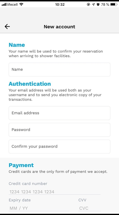 Cycle Showers PWA screenshot 1